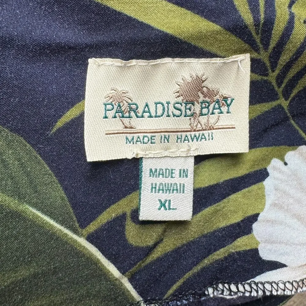 Paradise Bay Made in Hawaii Sleeveless Shift Dress Black Tropical XL